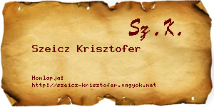 Szeicz Krisztofer névjegykártya